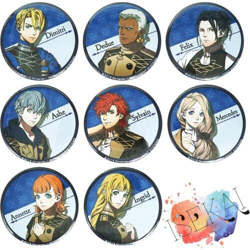 50mm Fire Emblem: ThreeHouses Game Dimitri Alexandre Bladud Ashe Ingrid Annette Sylvain Metal Badge Brooch Pins