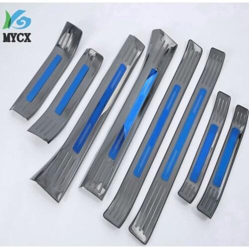 For Mazda CX3 CX-3 2017-2019 8PCS Stainless Steel Scuff Plate Door Sill Welcome Pedal Protector Stickers Car Styling Accessories