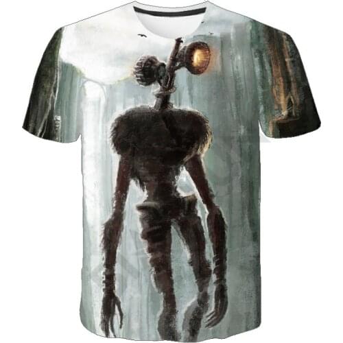 Newest Kids Clothing Casual Shirts Cartoon Siren Head 3D Print T-Shirt Cool Summer T-Shirts Teen Costume Quick-dry Short-Sleeved