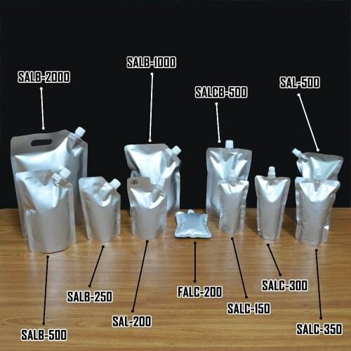 20 pcs Mylar Aluminum Foil Spout Pouches Flask Bag For Wine,Oil,Sauce,Detergent,Shampoo 1 Free Funnel Free Shipping 50ml-2000ml