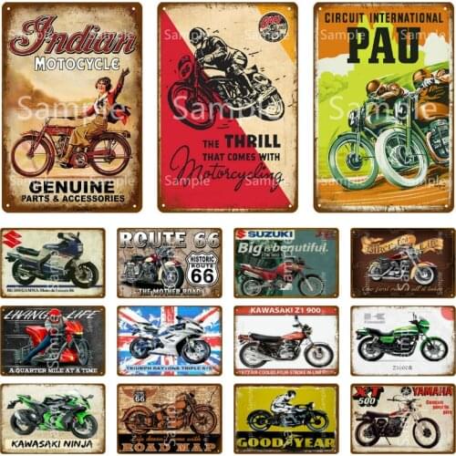 Pau Motorcycle Metal Sign Vintage Plaque Tin Sign Wall Decor For Bar Pub Man Cave Crafts Retro Motor Poster Wholesale YL142