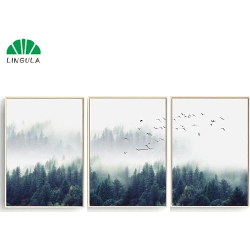 Landscape Painting Forest Bird Nordic Poster Posters And Prints Wall Art Canvas Painting Wall Pictures For Living Room Decor