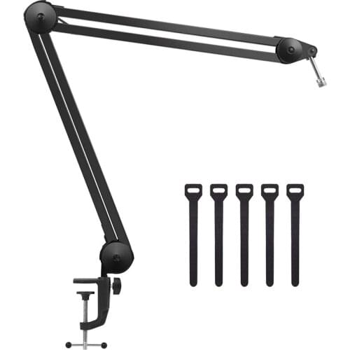 New Microphone Arm Stand, Heavy Duty Mic Arm Microphone Stand Suspension Scissor Boom Stands with Mic Clip and Cable Ties