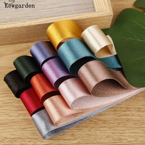 Kewgarden 1-1/2" 1" 38 25 10 mm Bright Silk Ribbon Handmade Tape DIY Hairbow Sewing Accessories Packing Riband 10 Yards