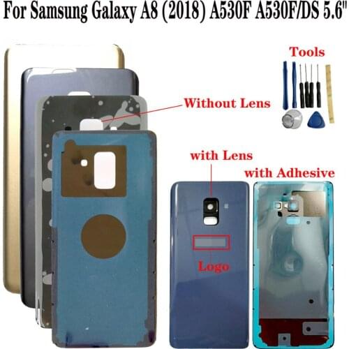 Shyueda Orig 5.6" For Samsung Galaxy A8 (2018) A530F A530 Back Door Housing Battery Cover with Lens Tools Adhesive