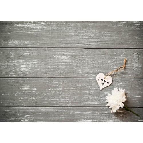 White Heart Flower Wooden Plank Photographic Backdrop Vinyl Background Photo Studio for Lovers Valentines Day Wedding Photocall