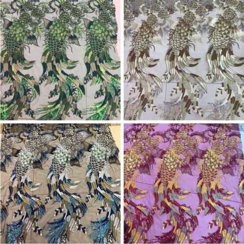 GLace 1Y/lot Encrypted Knitted feather pattern lace sequins fabric for night dress cloth accessories TX1428