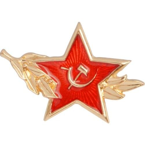 USSR Symbol Enamel Pin Cold War Soviet CCCP Red Star Sickle Hammer Brooch Gift Icon Badge Button Lapel Pin for Coat Cap Gift