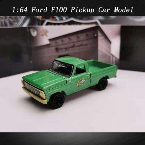 1: 64 Scale 1969 Ford F100 Pickup Car Model Metal Diecast Toys Simulation Vehicle F Collectible Display Souvenir Collection Gift