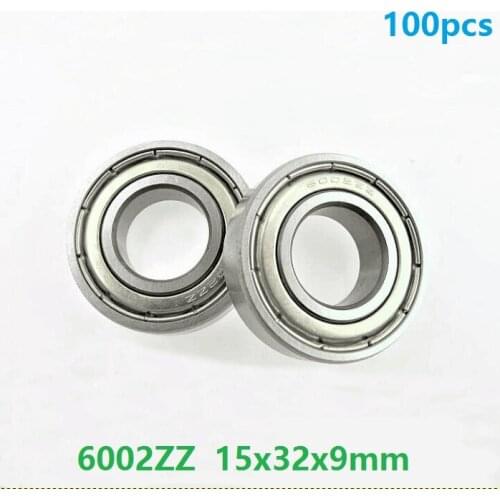 100pcs/lot 6002ZZ 6002Z 6002 ZZ Z 15*32*9mm double shielded Deep Groove Ball bearing 15x32x9mm