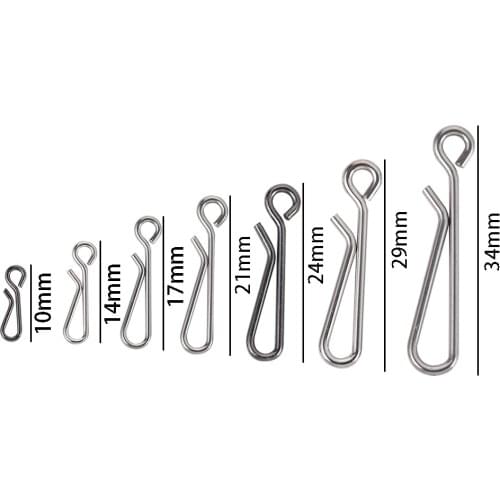 100 Pcs Stainless Steel Fishing Line Wire Fishing Connector Snap Swivel Fishing Accessories Quick Hanging Tackle Tool