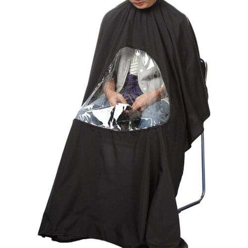 115*80cm Professional Waterproof Styling Salon Barber Hairdresser Hair Cutting Hairdressing Gown Cape with Viewing Window Apron
