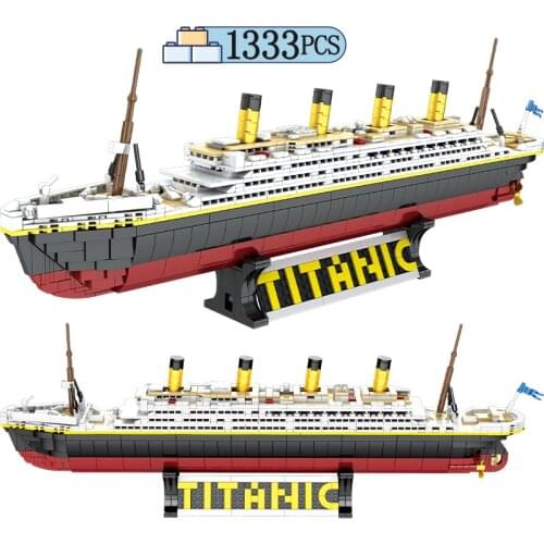 1333 PCS City Movie Technical Steamship Model Building Block RMS Cruise Ship Boat Bricks Toy for Children