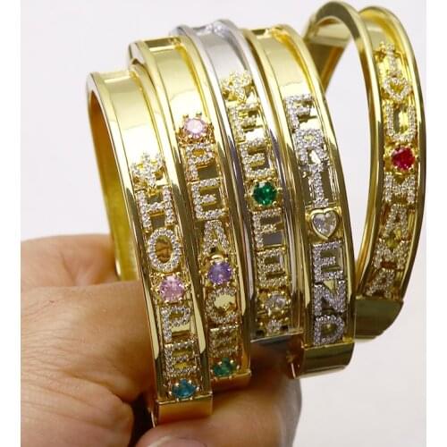 3 Pcs 2021 Trenday Slide Crystal charms bangles DIY design 8 beads charms Copper bangles leave message to choose 51307
