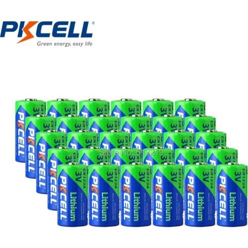30pcs PKCELL 3V CR123A CR 123A 1500mah Lithium battery cell CR123 CR17335 CR17345 16340 LiMnO2 dry primary battery for camera