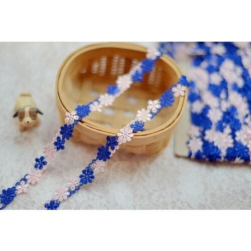 5 Meters/Lot 1.5cm Exquisite Pink Blue Lace 2020 Hot Sale Embroidered Lace Fabric Trim Garment DIY Accessories Free Shipping