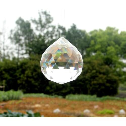 5pc Crystal Prism Faceted Ball Chandelier Light Part Shining Suncatcher Natural Stone Pendant Home Hotel Wedding Decor Figurine