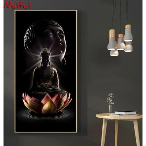 5D DIY Diamond Painting Religious Buddha Full drill Diamond Embroidery Cross Stitch Mosaic Handmade Gift Buddha Zen