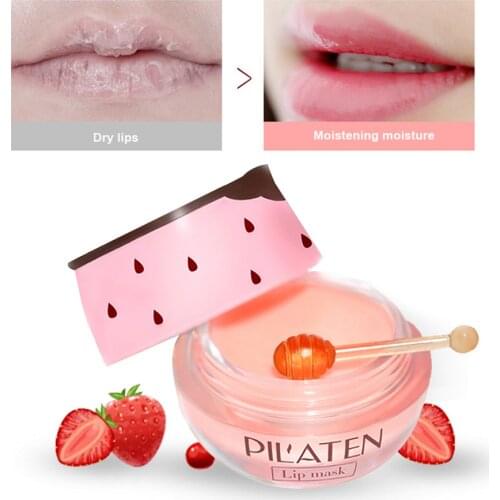 7.5g/ml Strawberry Honey Lip Blam Lipstick Makeup Base Care Cute Lipgloss Moisturizing and Anti-chapped Night Mask for Lips