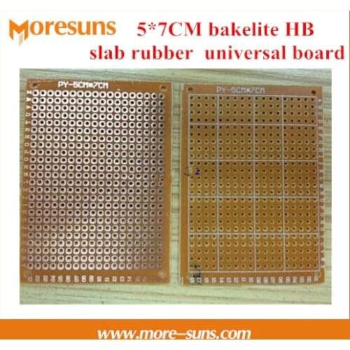 Fast Free ship 50pcs/lot 5*7CM for bakelite HB slab rubber universal board,test board PCB