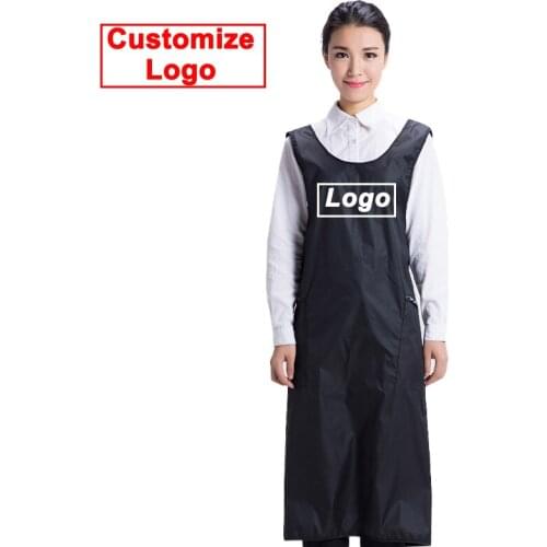 Customize Logo Hairdresser Long Apron Salon Stylist Assitant Waterproof Hair Cape Working Cloth Gown Hairdressing Supplies 1459