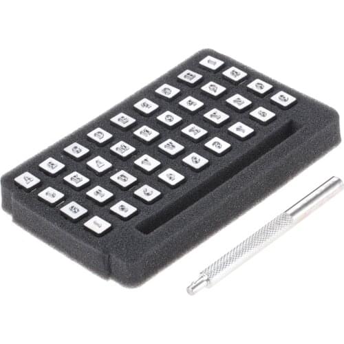 36pcs/set Leather Print Tools Stamp Carbon Steel Letter/Number 6mm/3mm Character Punch Seal Engraving Craft Mold Templet 85*80mm