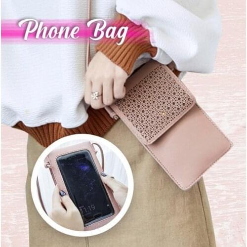 Cross Body Mobile Phone Bag Touching Screen Clear Window Mini Purse Cell Phone Bag Pouch d88