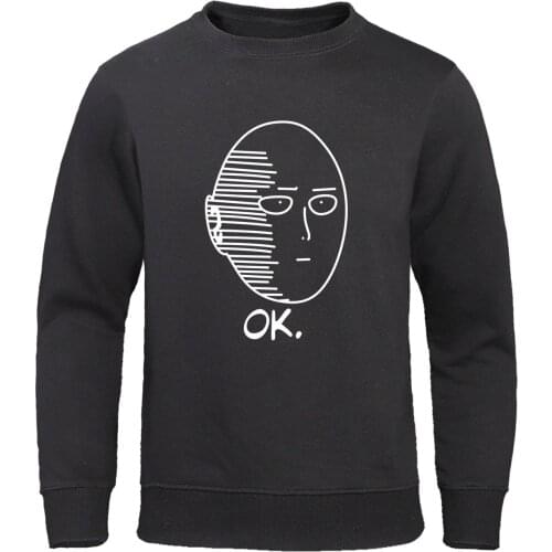 One Punch Man Hoodie Autumn Winter Fleece Warm Hooded Sweatshirt Japanese Anime Men Pullover Saitama Mens Harajuku Streetwear