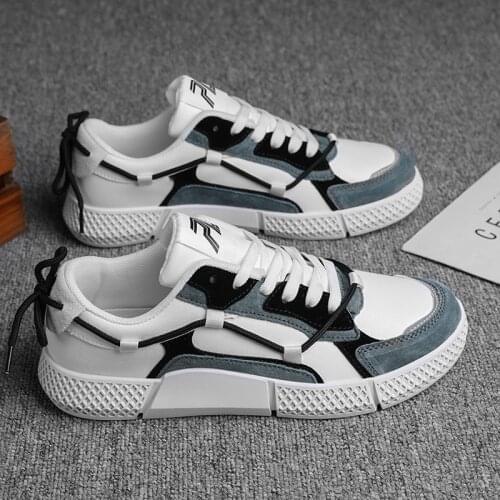 Men Casual Shoes Student Fashion Lace up sports shoes 2021 spring new Comfy Leather Men Shoes Man popular Mixed Color style