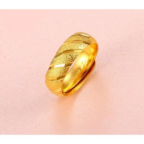 MxGxFam Frost Rings ( adjusted ) For Women Girl Mother Friends 24 k Pure Gold color Nickel Free XP Jewelry