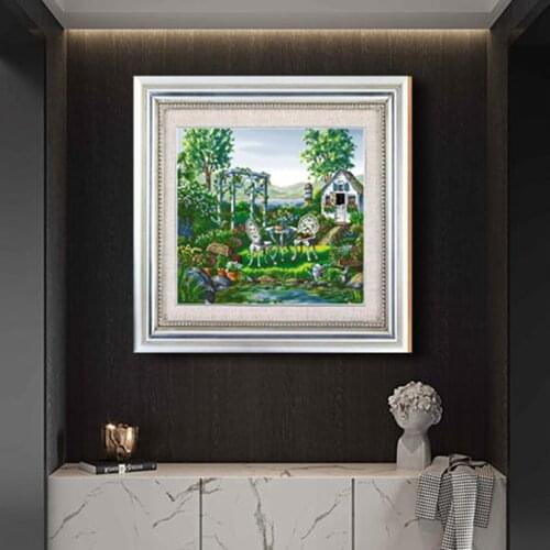 Cross-stitch 11CT Printed Fabric Kit Home Decorative Painting Magazine Landscape Garden Cool Hand Embroidered Material Kit