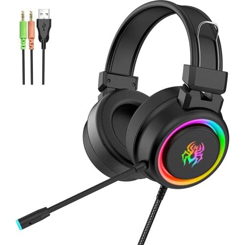 HD Sound Wired Headphones Over Ear Headsets Bass HiFi Sound Gaming Music Stereo Headphone Flexible Adjustable Headset