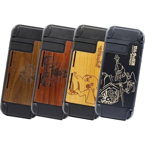 Dustproof Protective Case Carving Wood Cover Separated Housing Shell Carry Case For Nintend Switch Console Joy-Con Controller D