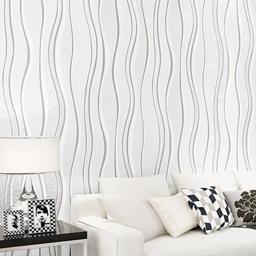Q QIHANG Modern Minimalist Vertical Stripes Wave Living Room Bedroom TV Background wall Non-woven Wallpaper 0.53m*10m=5.3m2