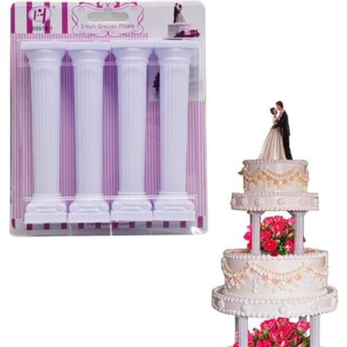 4pcs large, medium and small Roman column multi-layer cake retro Roman column support rod DIY plastic tool