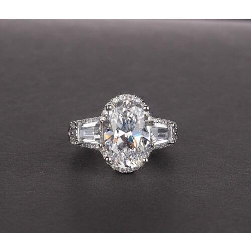 Luxury 100% 925 Sterling Silver Mix Color Created Moissanite Citrine Sapphire Gemstone Engagement Wedding Rings Jewelry Gift