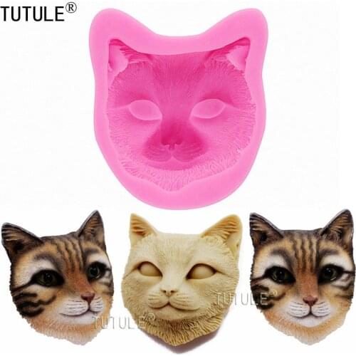 Cat Head Silicone Hair Brush Chocolate Soap Cake,Wax Jelly Candle Mold,Uv Epoxy Resin Clay Gypsum Mould-polymer flexible mold