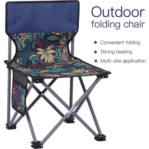 Outdoor Blue Oxford Cloth Folding Chair Portable Durable Armless Chair With Carrying Bag Suitable For Camping Fishing Hiking
