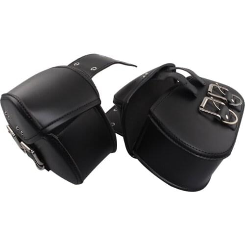 PU Leather Motorcycle Tool Bag Luggage Saddlebags Trunk Universal Fit For Harley Yamaha Honda Accessories Black