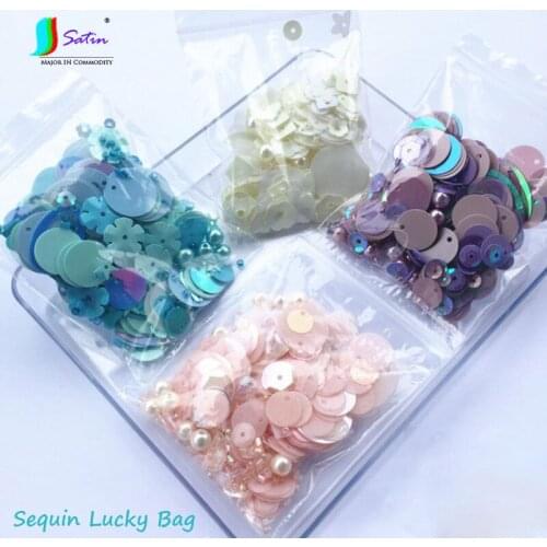Mixed Style Sequin Lucky Bag,Different Color System Handmade Creative Sewing Clothes Decoration Sequin Bead Lucky Bag S0377L