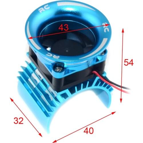Motor Heatsink Fan + Air Channe Cover for 1/8 1/10 1/12 HSP WLtoys A959-B A979-B 144001 124019 RC Car 540 550 3650 Motor