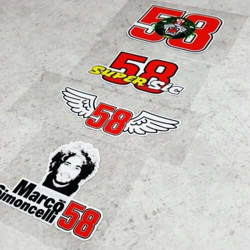 Memorial Marco Simoncelli 58 afro stickers vinyl motorcycle sticker road racing motorbike windshield decals ATV dirt bike