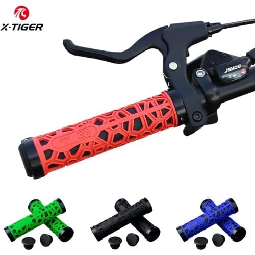X-TIGER Bike Handlebar Rubber Anti-Slip MTB Bicycle Grips Aluminum Alloy Lock Road Cycling Handle Bar Grips Bike Accessories