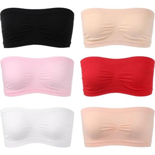 Women High Elastic Invisible Wrapped Strapless Wrap Chest Seamless Tube Tops