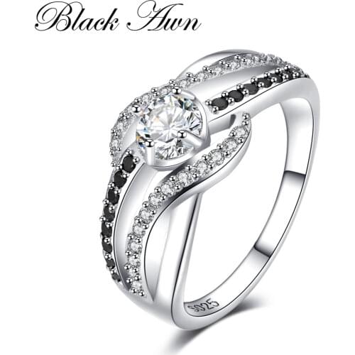 925 Sterling Silver Fine Jewelry Trendy Engagement Bague Femme For Women Anillos De Plata 925 De Ley Wedding Rings Bijoux C047