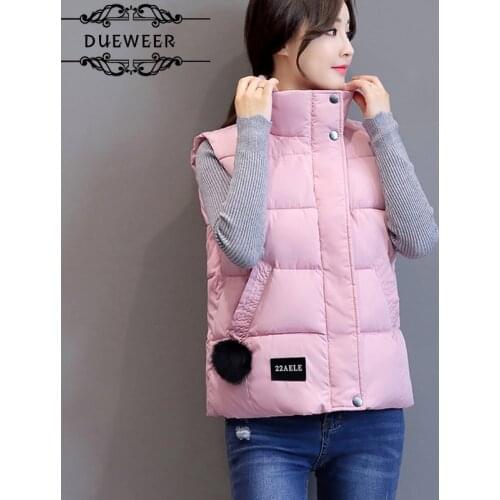 Womens Waistcoats Vests Women Waistcoat Winter Plus Size Temperament Slim Solid Leisure Korean Style Chic