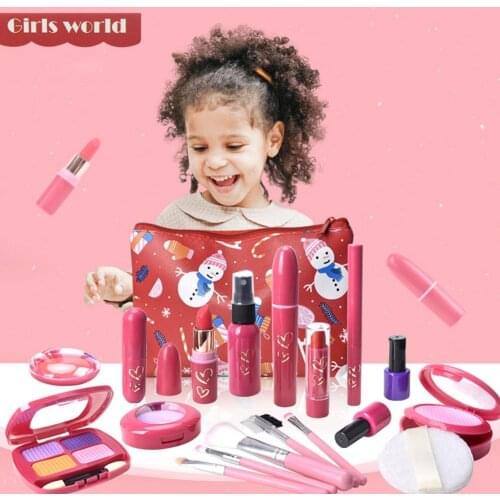1 set Girls Simulation Cosmetic Pretend Play Toy Princess Hairdressing interactive games Birthday Gift Kids funny Make Up Toys