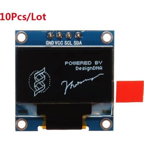 10PCS/Lot 4pin New 128X64 White OLED LCD LED Display Module 0.96" I2C IIC Communicate