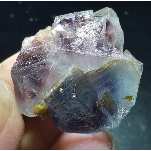 14.3gRare natural purple Fluorite Crystal Cluster mineral paragenesis specimen