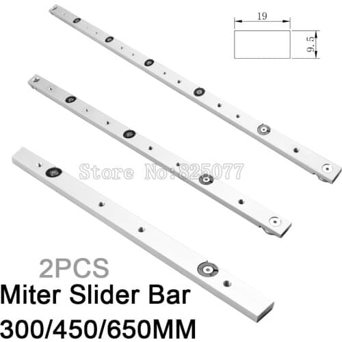 2PCS Aluminium Miter Slider Bar Length 300mm (12") / 450mm (18") / 650mm (25.5") Wood Working Tools KF938